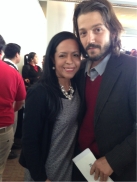 With Diego Luna during the launch of the Bridge Project's DREAMEr scholarship.